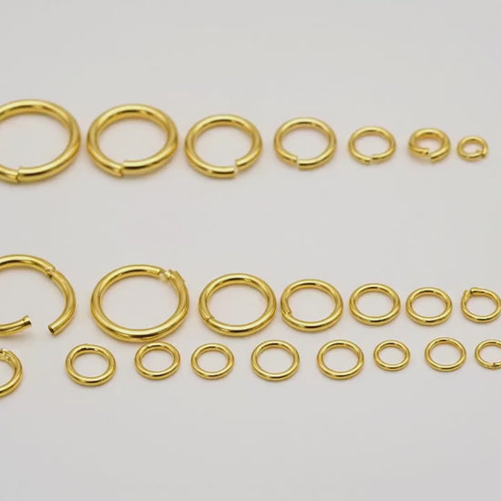 Gold Filled Alternative Jump Rings Open Closed Rings Set, Tarnish-Resistant Premium Finish (2mm-12mm Sizes, Smooth Edges)