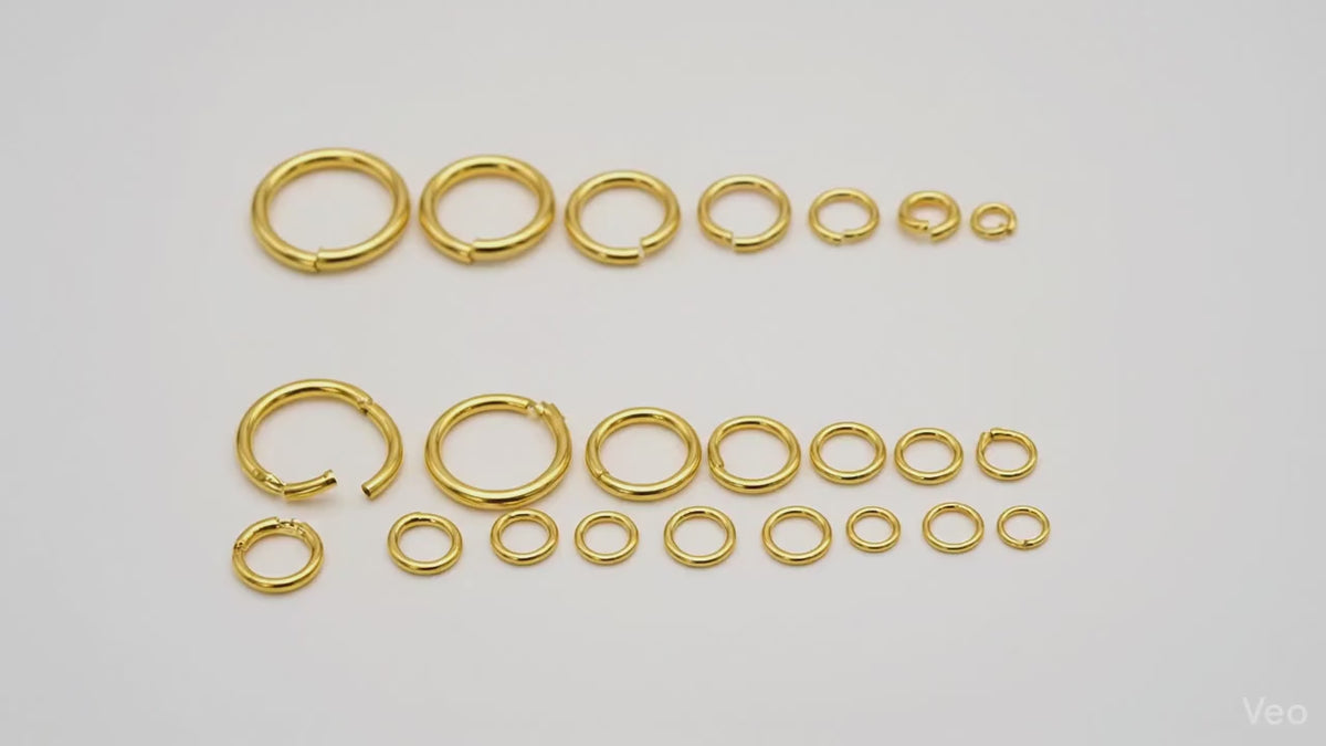 Gold Filled Alternative Jump Rings Open Closed Rings Set, Tarnish-Resistant Premium Finish (2mm-12mm Sizes, Smooth Edges)