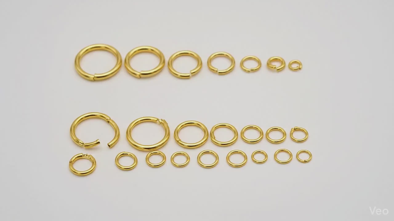 Gold Filled Alternative Jump Rings Open Closed Rings Set, Tarnish-Resistant Premium Finish (2mm-12mm Sizes, Smooth Edges)