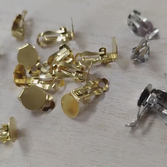 Stainless Steel Clip-On Earring Bases: 10mm Smooth Polished DIY Jewelry Findings (6 Pairs)