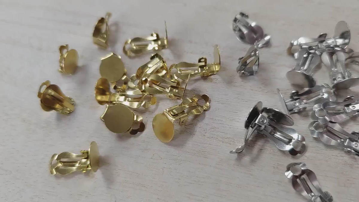 Stainless Steel Clip-On Earring Bases: 10mm Smooth Polished DIY Jewelry Findings (6 Pairs)