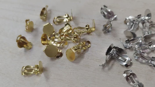 Stainless Steel Clip-On Earring Bases: 10mm Smooth Polished DIY Jewelry Findings (6 Pairs)