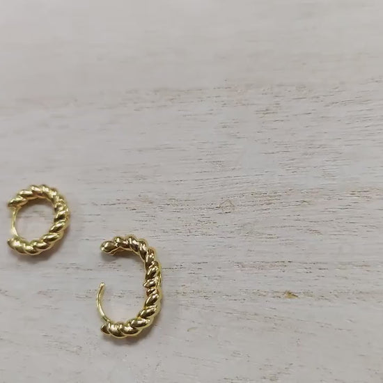 hoop earring 18 k gold filled ep earring findings gorgeous ladies girls size 14 mm for jewelry supplier gift for her doubl...