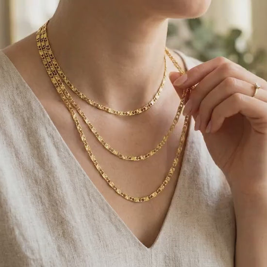 18K Gold Filled Chain: Electroplated Jewelry Supply, Tarnish Resistant Finish (2.5mm Cable, Skin Friendly)