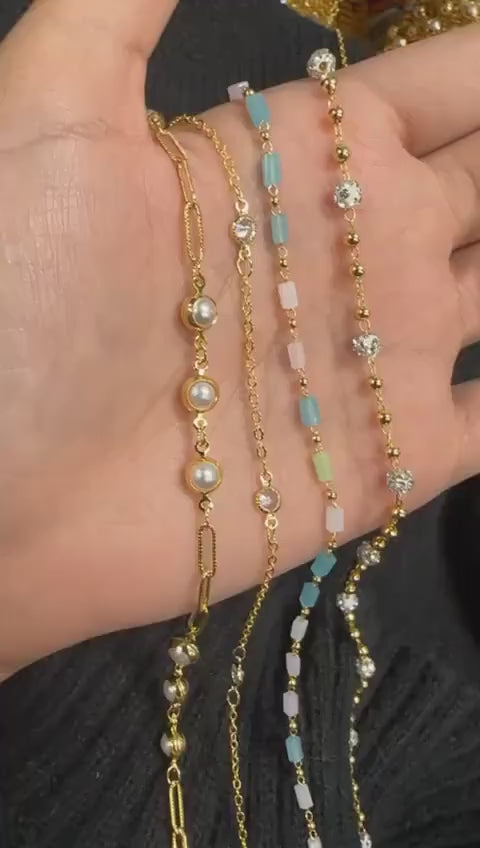 Gold Filled 18k Jewelry Chains   Pearl, Pave, Stone & Zirconia by Foot jewelry making supplies - detail image 2