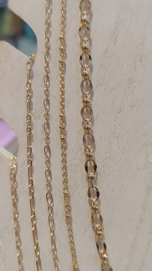 Gold Filled Alternative  Saturn Paper Clip Chain - Tarnish Resistant  Jewelry, Durable  , Handmade Use