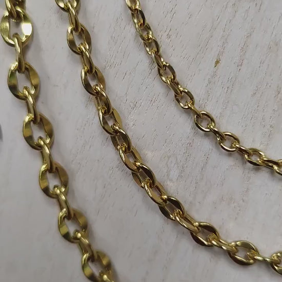 Gold Stainless Steel Oval Link Chain   Jewelry Making & DIY Crafts jewelry making supplies - detail image 2