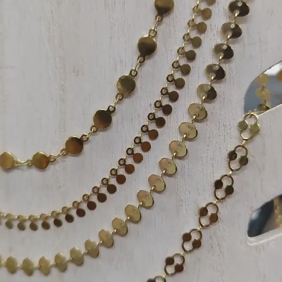 Gold Stainless Steel Chain Circle Disc: Premium Jewelry Making Material (6mm Links, Sold by Yard or Roll, Durable Gold Finish)