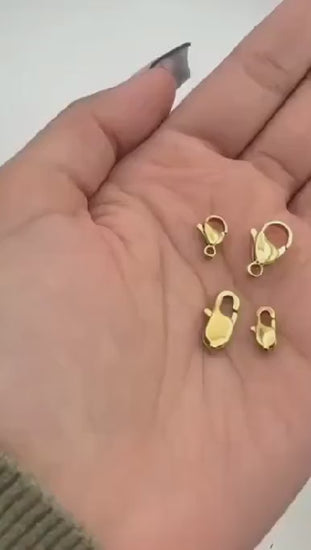 Gold plated Stainless Steel Lobster Clasp Findings Parts For Jewelry Maker jewelry making supplies - detail image 2