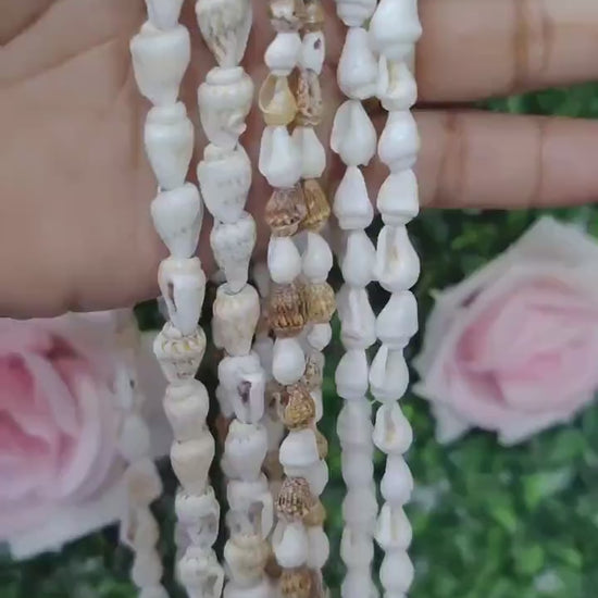 Natural Sea Shell Beads Collection: Beach Style Jewelry Making Supplies (Three Colors, Unique Shapes, Strand Lengths 60-62 Inches)