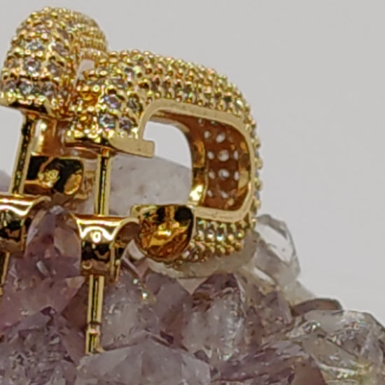 Gold Filled Pave Hoop Earrings with Zirconia – Elegant and Dazzling jewelry making supplies - detail image 9