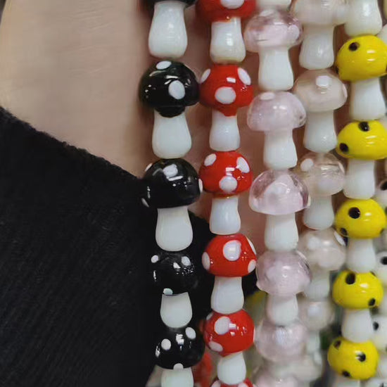 Mushroom Glass beads/ Lampwork beads for DIY jewelry making jewelry making supplies - detail image 5