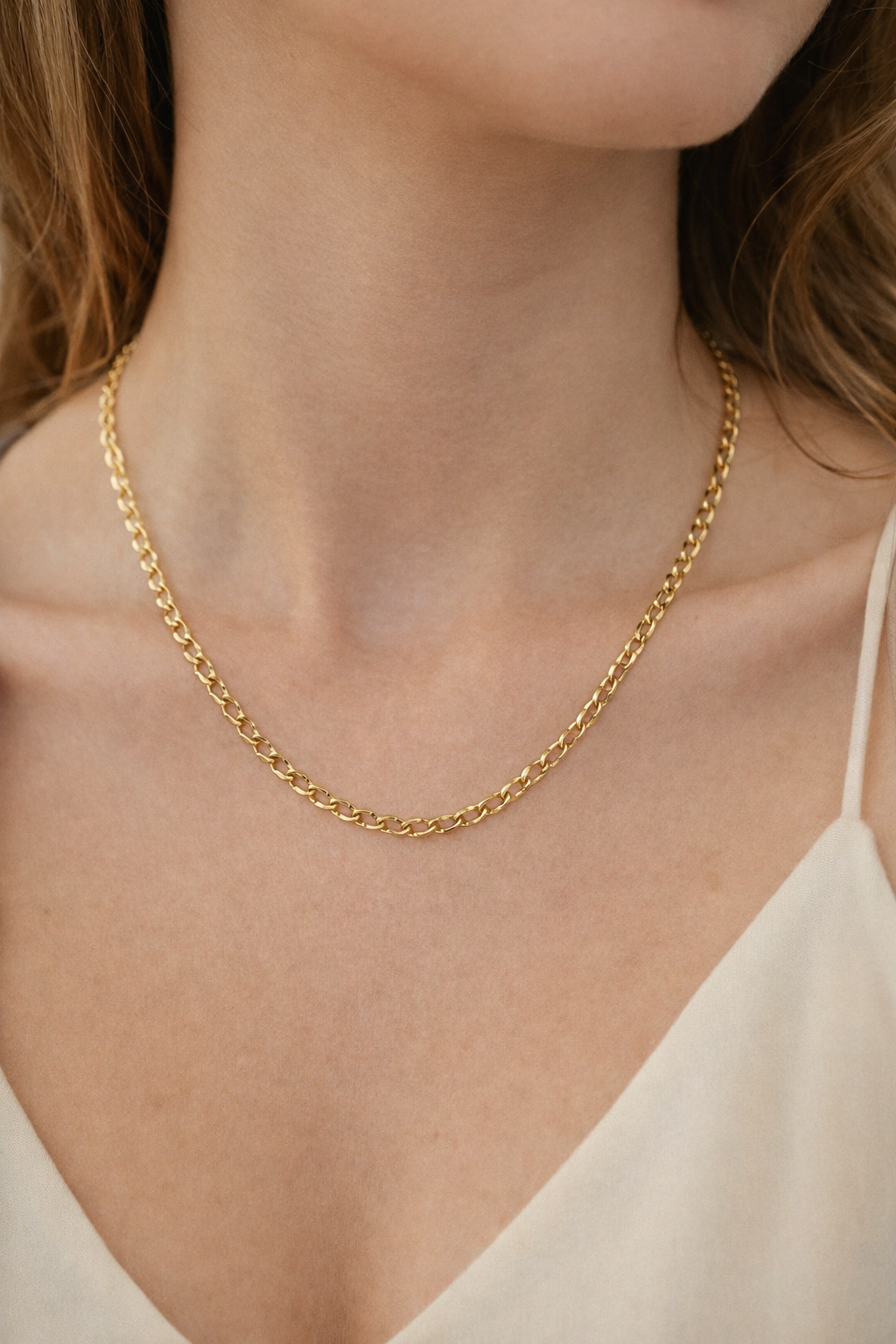 Gold-plated Stainless-Steel Curb chain for jewelry making sizes 10mm 8mm 6mm 4mm sold by yard