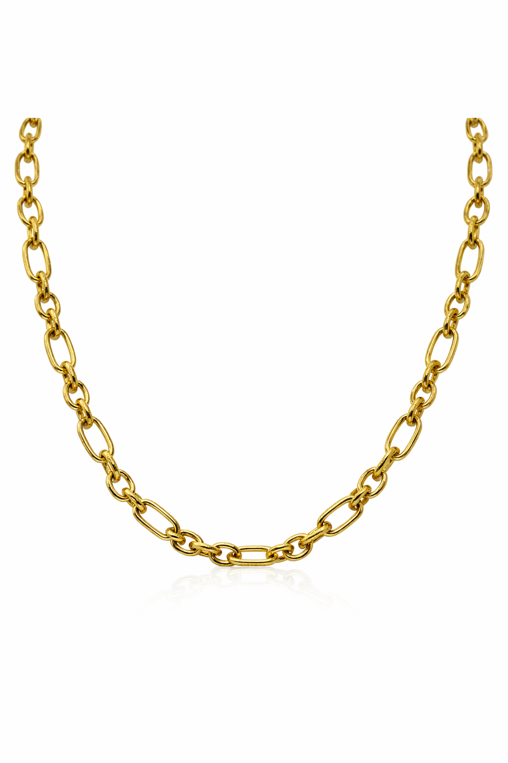 Stainless Steel Chain - Gold Plated Oval Link Textured Chain by Yard for Jewelry Making