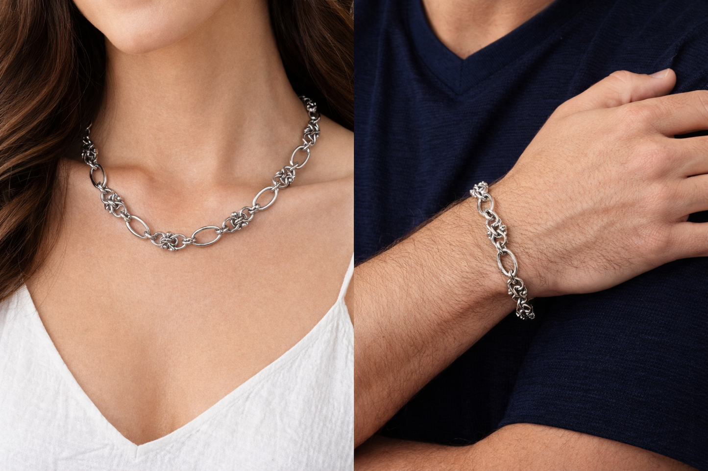 Chunky Chain Necklace – Gold Plated & Silver Stainless Steel Chain by Yard