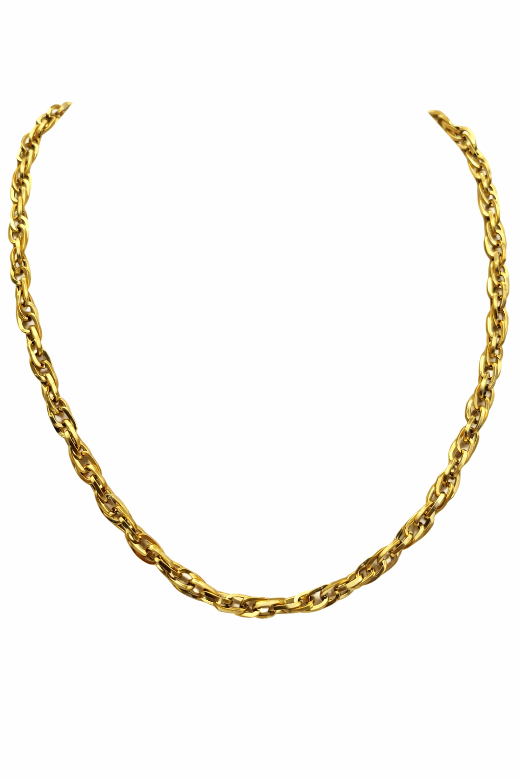 Stainless Steel Chain - Gold Plated Oval Link Textured Chain by Yard for Jewelry Making