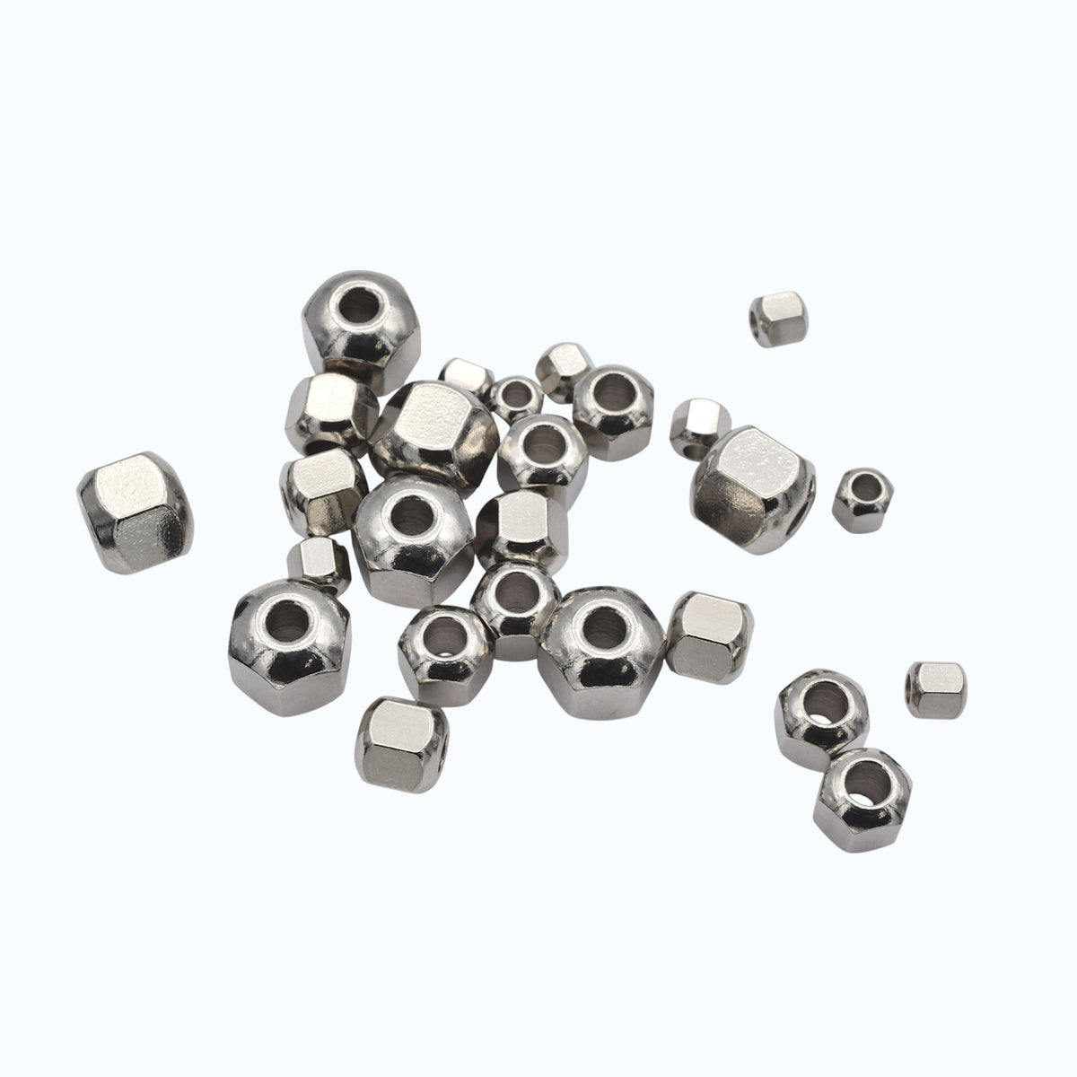 Stainless Steel Spacer Beads – 20 PCs Silver Screw Roundel Spacer Beads Bulk Jewelry Findings