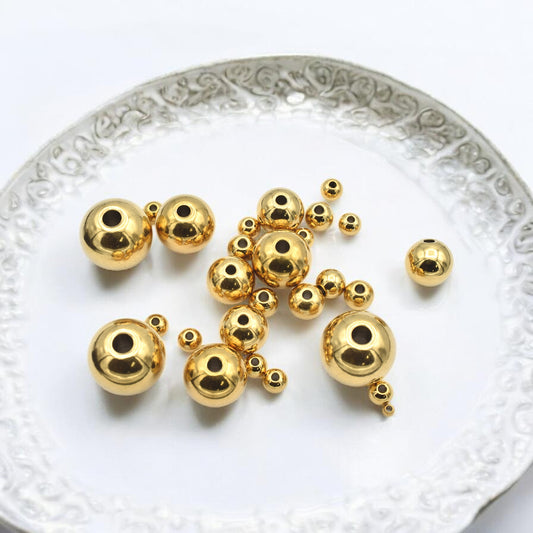 Gold Plated Spacer Beads – Seamless Stainless Steel Beads for Jewelry Making