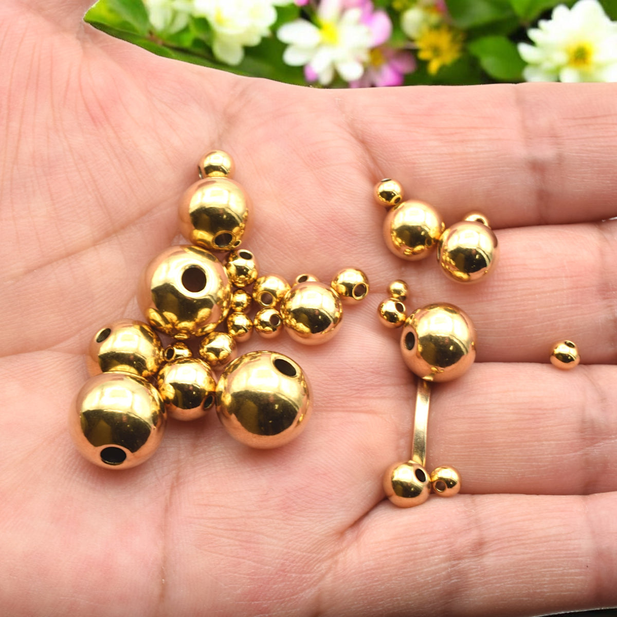 Gold Plated Spacer Beads – Seamless Stainless Steel Beads for Jewelry Making