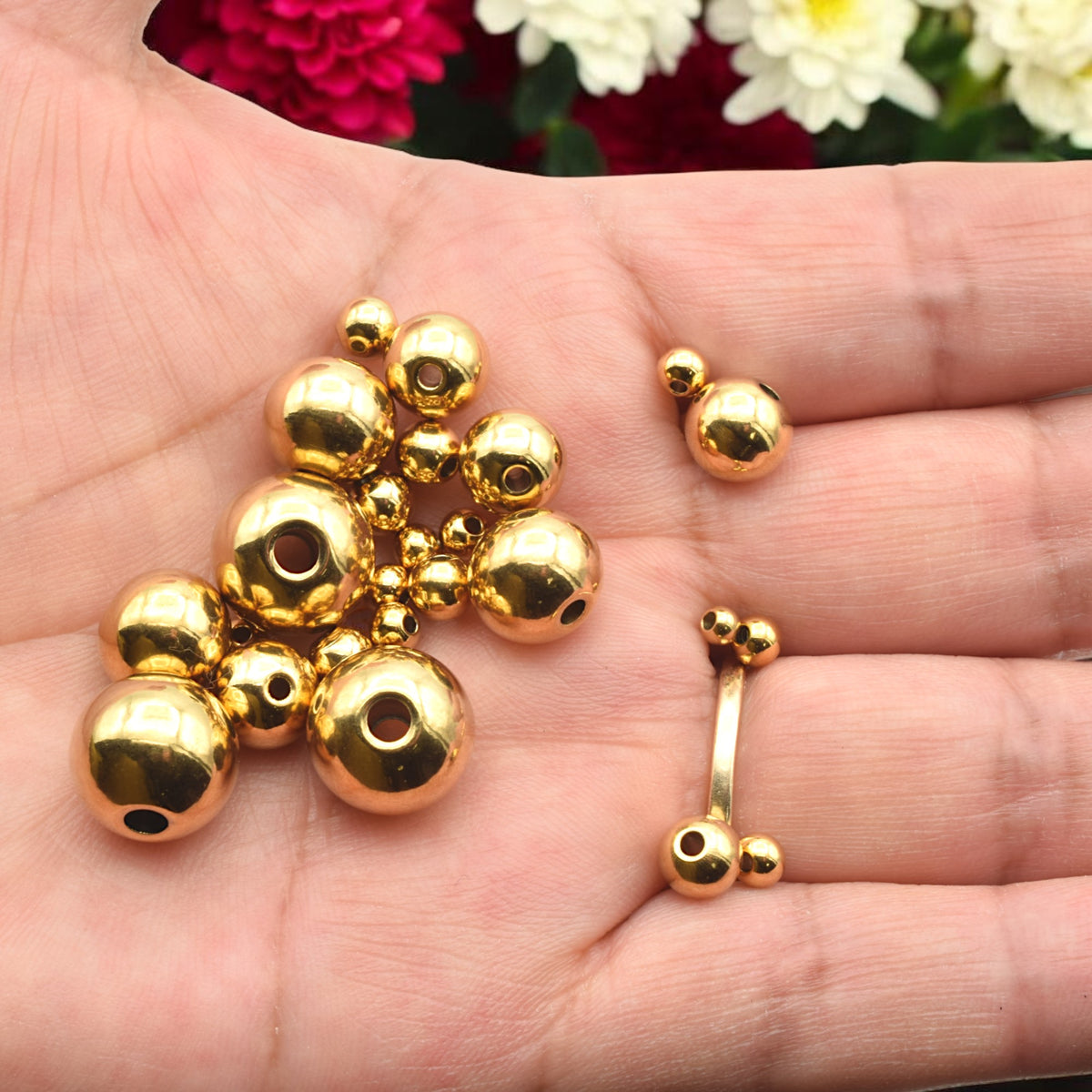 Gold Plated Spacer Beads – Seamless Stainless Steel Beads for Jewelry Making
