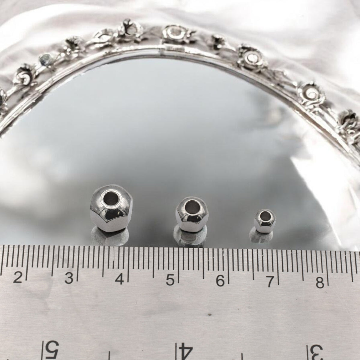 Stainless Steel Spacer Beads – 20 PCs Silver Screw Roundel Spacer Beads Bulk Jewelry Findings