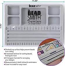 Mini Gray Bead Board 7.75"x11.25" Bead Smith Travelers tray for Jewelry making design - BeadsFindingDepot