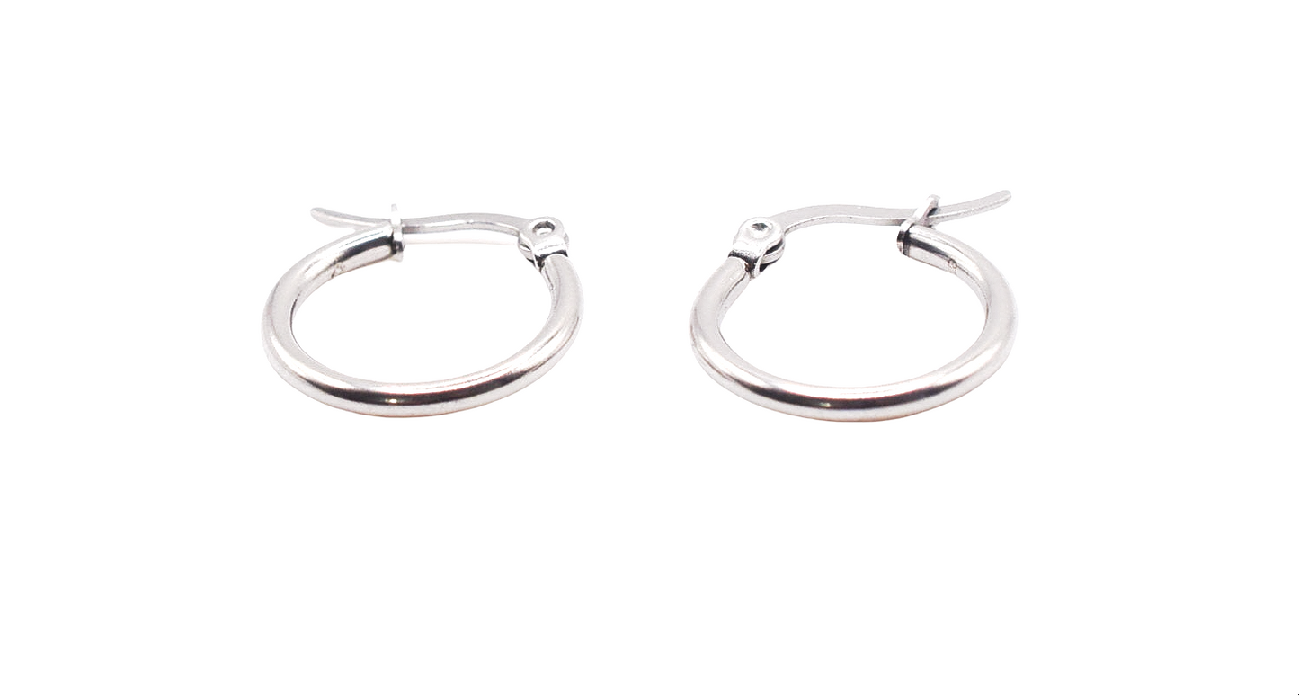 hypoallergenic Plain Stainless Steel Hoop Earring Unisex 18mm For Jewelry Supplier 3mm thickness gift for both Men and Women