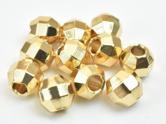 Beaded jewelry 18k gold filled EP beads square cut size 4mm/6mm/8mm round beads for jewelry making gf3165/gf3244/gf3324