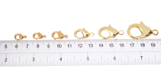 Gold filled EP lobster clasp 18K/14K locker Findings  jewelry Supplier different sizes 4x9mm/6x10mm/7x12mm/8x14mm/12x20mm/12x23mm wholesale