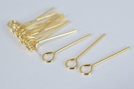 Eye Pins Gold Filled EP Findings connector pins different sizes 0.6"/0.75"/1.25"/1.6"/2"- 20 Gauge for jewelry supplier and wholesale BeadsFindingDepot