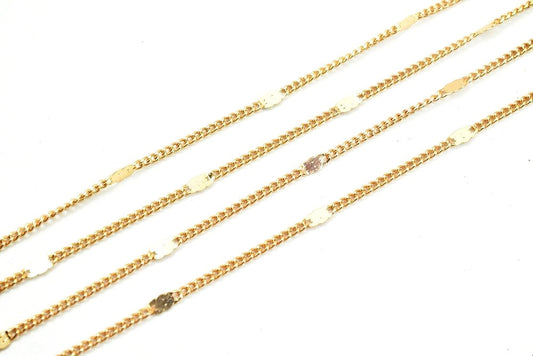 3 Feet 18K Pinky Gold Filled Cuban Link Chain, Scroll Chain Width 2mm Thickness 1mm Gold Filled Finding Chain for Jewelry Making PGF14 - BeadsFindingDepot