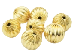 Radiant Gold-Filled Diamond Cut Beads - Watermelon Ball for Jewelry Making BeadsFindingDepot