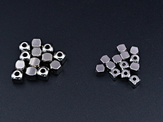 20 PCs Stainless Steel Square Cube Roundel Plain Spacer Beads Size 4mm, 5mm Jewelry Findings Supply For Jewelry Making and Wholesale