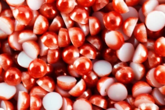 Flat Back Red Decoden Pearls (Half Pearl) 4mm/6mm/8mm/13mm/15mm/19mm for Cloth or Shoe or Decoration or Jewelry Making Item#789222042448