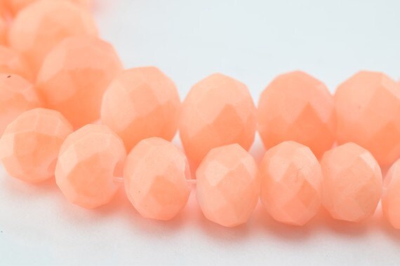 Matte Glass Beads Donut Rondelle Faceted for Jewelry Decoration Chandelier 4x6mm and 6x8mm. 2 Sizes Group 60 PCs ea Item#789222043056