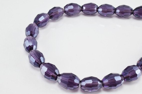Purple Oval Faceted Beads for Jewelry or Decoration for Chandelier making Different Sizes