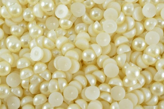 Decoden Flat Back Ivory Pearls (Half Pearl) 4mm/6mm/8mm/13mm/15mm/19mm for Cloth or Shoe or Decoration or Jewelry Making Item#789222042424