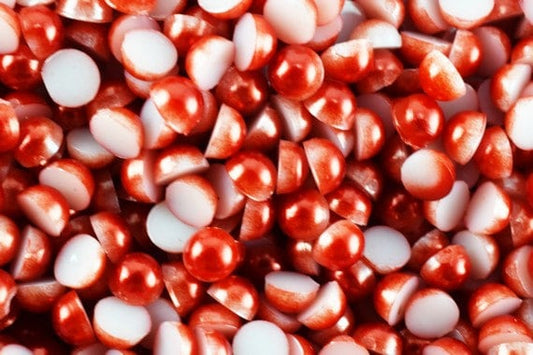 Flat Back Red Decoden Pearls (Half Pearl) 4mm/6mm/8mm/13mm/15mm/19mm for Cloth or Shoe or Decoration or Jewelry Making Item#789222042448