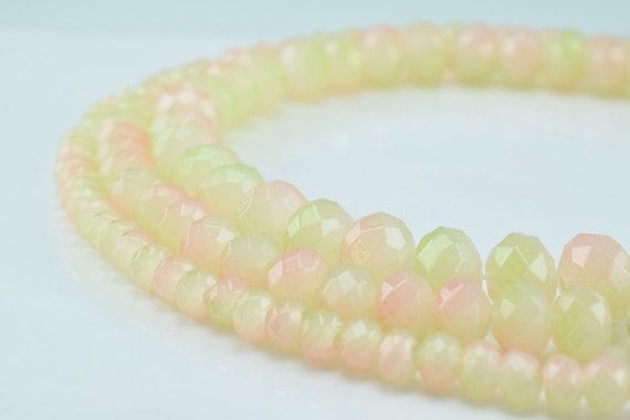 Glass Donut Rondelle Faceted Beads for Jewelry, Decoration, Chandelier 3x4mm, 4x6mm and 6x8mm. 3 Sizes Group 60 PCs each Item#789222042745