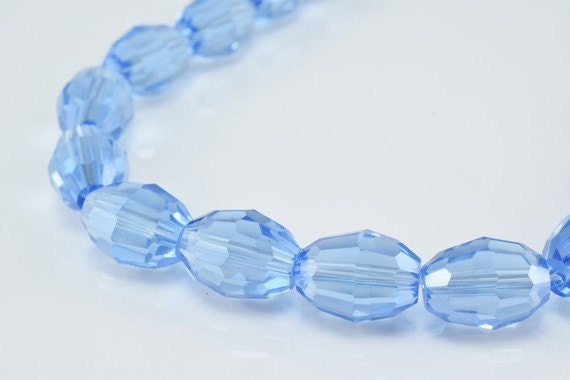 Blue Oval Faceted Beads for Jewelry or Decoration for Chandelier making Different Sizes