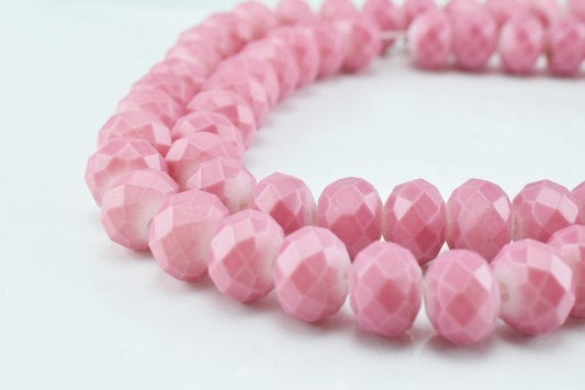 Matte Glass Beads Donut Rondelle Faceted for Jewelry Decoration Chandelier 6x8mm 60 PCs ea Item#789222043049