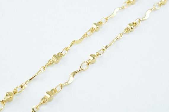 New Gold Plated* tarnish resistant Chain 18K Size 2x2mm for Jewelry Making GFC58 Sold by Foot
