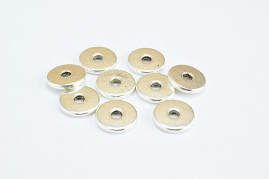 Silver Alloy Spacer Beads Size 8x1mm Hole Opening Size 2mm for Jewelry Making Item# ZN61791