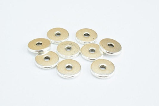 Silver Alloy Spacer Beads Size 8x1mm Hole Opening Size 2mm for Jewelry Making Item# ZN61791