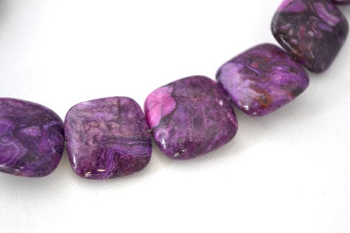 Purple Charoite Stone agate Beads, Sold by 1 strand of 18pcs, 20x20mm, 1.5mm hole opening