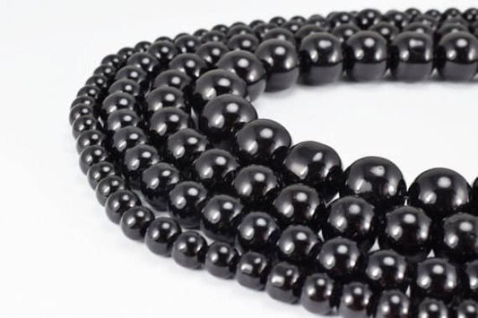 Black Onyx Glass Beads Round 6mm/8mm/10mm/12mm Shine Round Beads For Jewelry Making