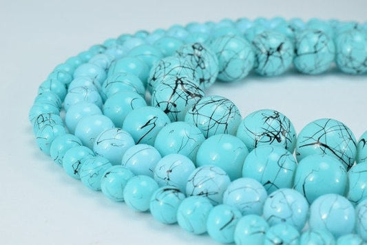 Two Tone Sky Blue Glass Beads Round 6mm/8mm/10mm/12mm Shine Round Beads For Jewelry Making Item#789222045203
