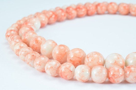 Two Tone Orange Creamy Glass Beads Round 8mm/10mm Shine Round Beads For Jewelry Making Item#789222045449