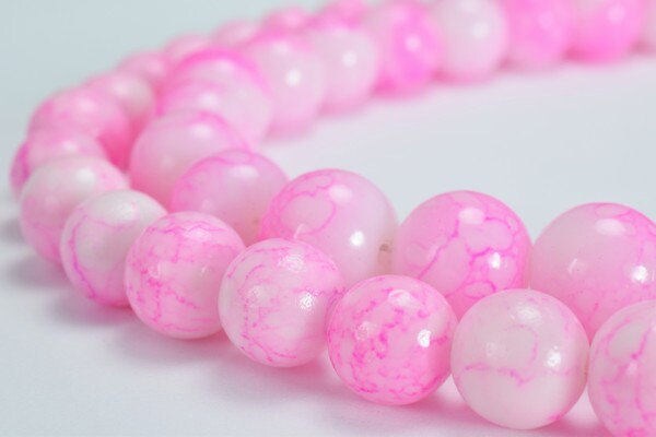 Two Tone Light Pink Glass Beads 10mm/12mm Shine Round Beads For Jewelry Making Item#789222045562