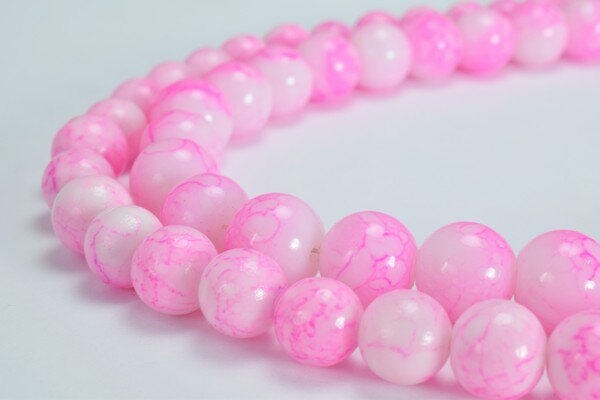 Two Tone Light Pink Glass Beads 10mm/12mm Shine Round Beads For Jewelry Making Item#789222045562